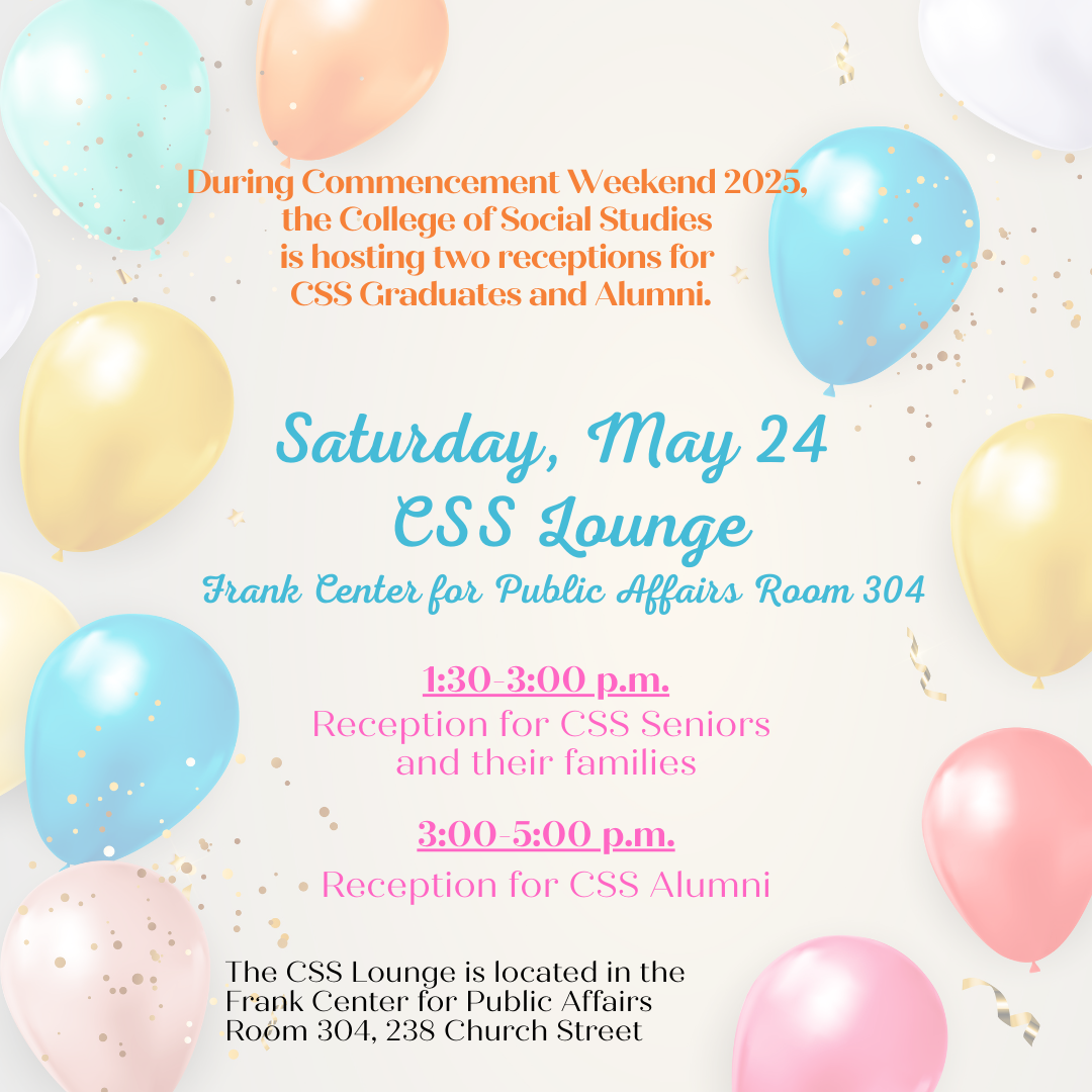 CSS Receptions 2025 Commencement Weekend for CSS Grads and CSS Alumni